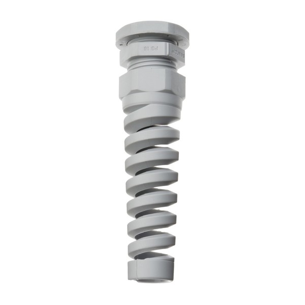 CABLE GLAND PG-11 GREY SPIRAL WITH STRAIN RELIEF